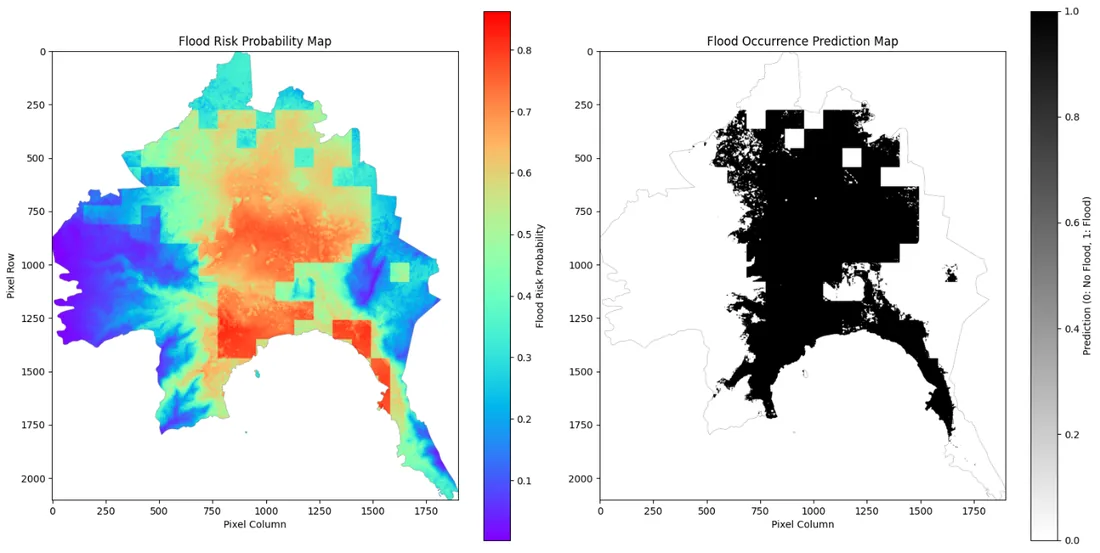 Peta kerawanan banjir Bandar Lampung, keluaran model dari makalah kami
