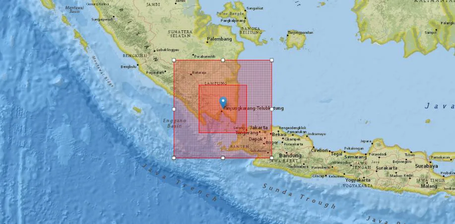 Domain simulasi WRF di Sumatra bagian selatan